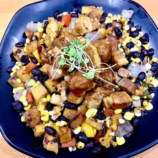 Pork belly succotash