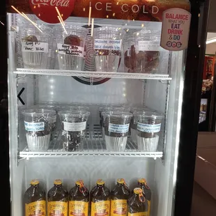 Dessert options and ginger beer