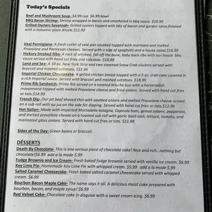 Today&apos;s Specials.
