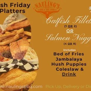 Fridays Fried Catfish Fillet OR Salmon Nuggets Platter