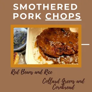 Mondays Smothered Pork Chops Platter