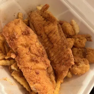 17. 2 Fish &amp; 8 Shrimp Dinner Combo