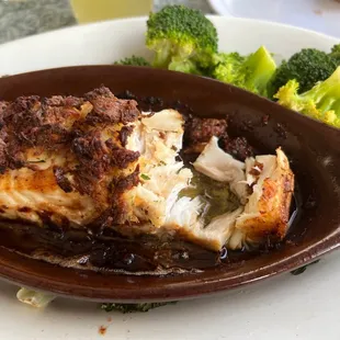 Rockfish topped with crab imperial.