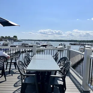 Nice view over a green park and the marina.