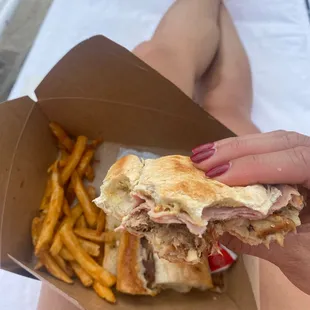 Cuban sandwich by the beach