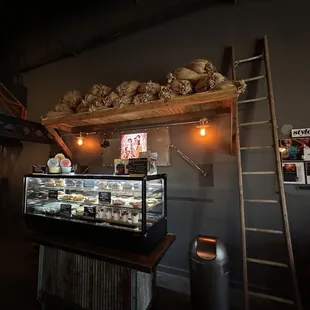 a display of baked goods