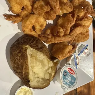Fried shrimp dinner