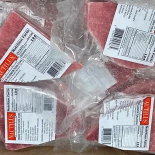 a package of raw meat