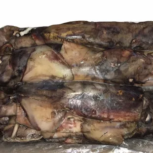 a close up of a piece of fish