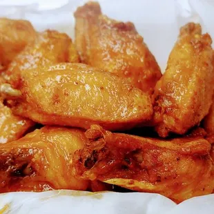 chicken wings in a basket