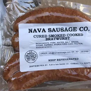 a packaged sausage