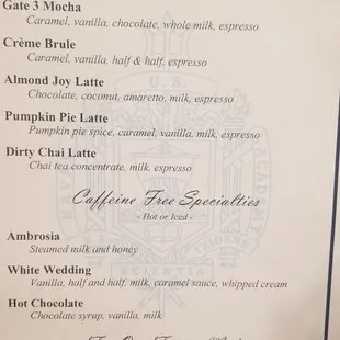 menu