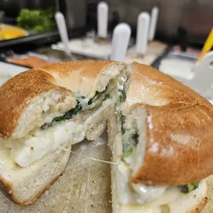 The Popeye on a plain bagel