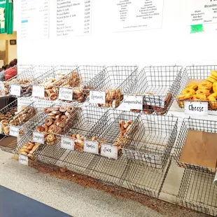 Lots of bagel to choose from.