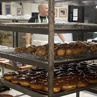 a baker working in a bakery