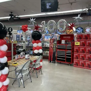 Balloon install for ace hardware 100year celebration