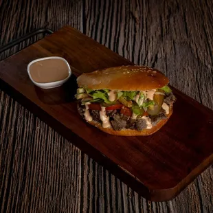 BERLIN DONER PITA-Beef, lamb, tomato, pickles, French fries, lettuce, house sauce