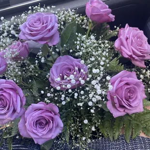 Lavender bouquet of roses