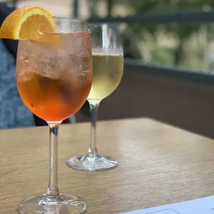 Aperol spritz And chardonnay