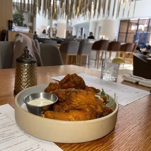 a plate of fried chicken