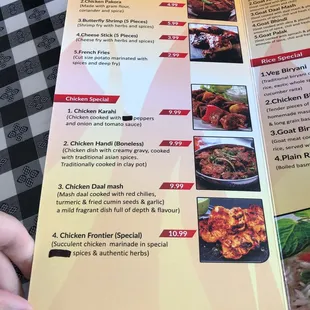 the menu