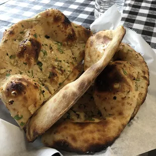 Garlic and plain naan