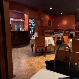 a view of the dining area