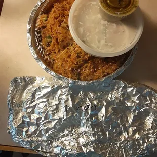 Goat Biryani Naan Bread