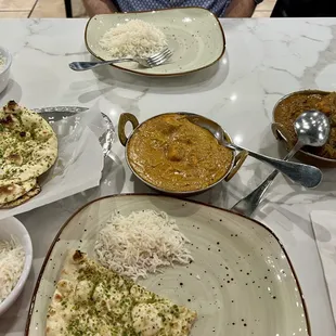 Nawabi Paneer Masala and Andhra Curry Goat