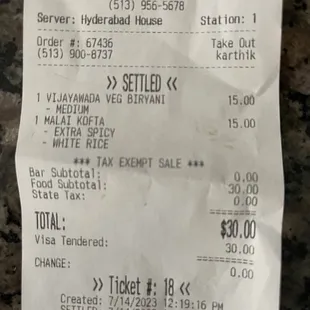 a receipt for a house