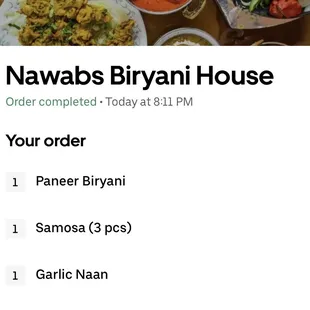 This was our order.