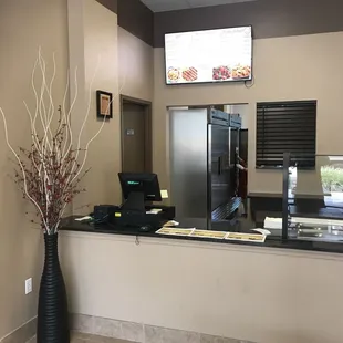 the front desk of a restaurant