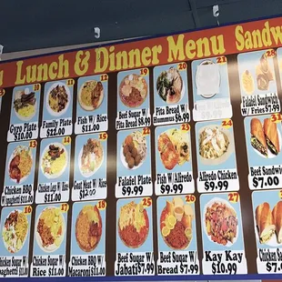 menus and prices
