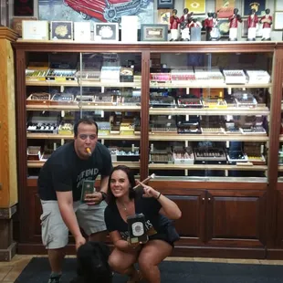 Cigars and our boy leroy! Make sure to say hi to leroy when you go!