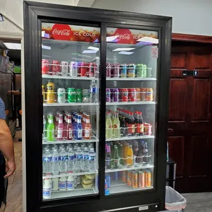 a refrigerated beverage display