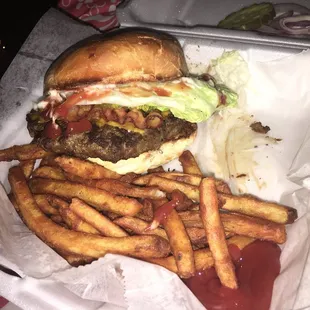 Bacon Cheeseburger and Fries
