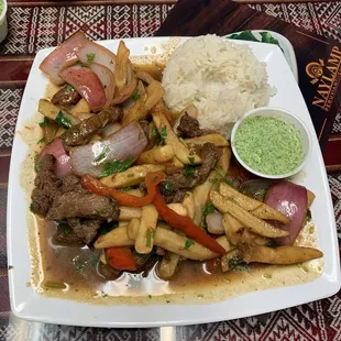Lomo Saltado with ají