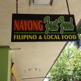 Nayong Filipino Fast Food sign.