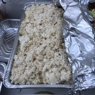 Garlic fried rice- I was worried it would be to much garlic but not at all. It was perfect.