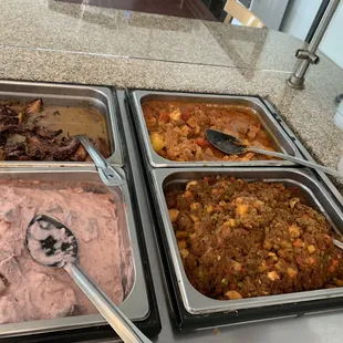 Menudo, picadillo, adobong pusit, ginataang langka