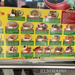 The menu. But met the owners. They will make just about anything! Coming back for chili rellenos soon