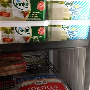 Different types of turkish brand cheeses
