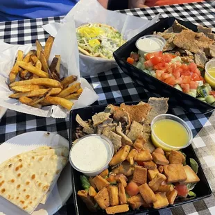 Gyro, gyro bowl, fries,