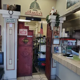 the entrance to the restaurant