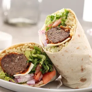 Mediterranean Lamb Meatball Wrap