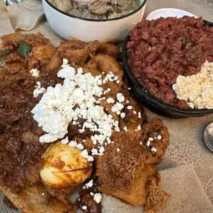 Quanta ferfer, fresh lamb tibs and Nazret Kitfo special