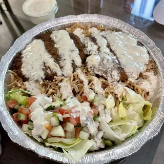 Chapli Kabab over Rice (Beef)