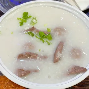 Congee pork special with meatball belly and liver
