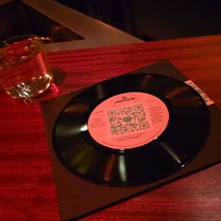 The menu was on a vinyl label! Very cool!