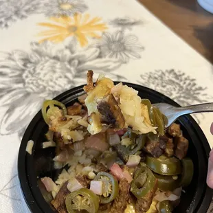 YUM! Vegan Sausage, Cheese, Jalapeño, and Onion Hashbrowns